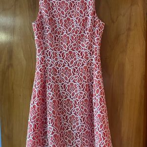 Elegant Pink and White Lace Dress